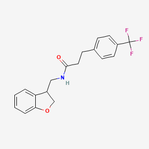 molecular formula C19H18F3NO2 B2521594 N-[(2,3-dihydro-1-benzofuran-3-yl)methyl]-3-[4-(trifluoromethyl)phenyl]propanamide CAS No. 2097884-40-5