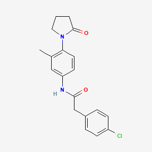 2-(4-chlorophenyl)-N-(3-methyl-4-(2-oxopyrrolidin-1-yl)phenyl)acetamide