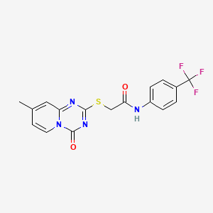 molecular formula C17H13F3N4O2S B2521616 2-(8-methyl-4-oxopyrido[1,2-a][1,3,5]triazin-2-yl)sulfanyl-N-[4-(trifluoromethyl)phenyl]acetamide CAS No. 896330-61-3