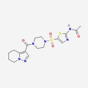 N-(5-((4-(4,5,6,7-tetrahydropyrazolo[1,5-a]pyridine-3-carbonyl)piperazin-1-yl)sulfonyl)thiazol-2-yl)acetamide