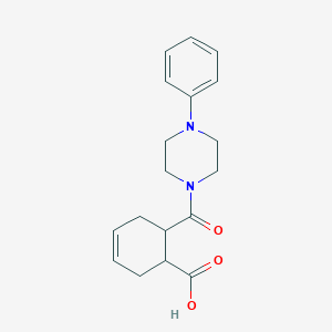 molecular formula C18H22N2O3 B2521644 6-(4-Phenylpiperazine-1-carbonyl)cyclohex-3-ene-1-carboxylic acid CAS No. 419558-95-5