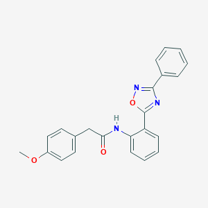 molecular formula C23H19N3O3 B252165 2-(4-methoxyphenyl)-N-[2-(3-phenyl-1,2,4-oxadiazol-5-yl)phenyl]acetamide 