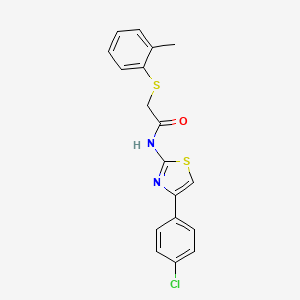 molecular formula C18H15ClN2OS2 B2521653 N-[4-(4-chlorophenyl)-1,3-thiazol-2-yl]-2-[(2-methylphenyl)sulfanyl]acetamide CAS No. 338959-65-2