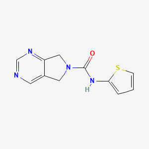 molecular formula C11H10N4OS B2521654 N-(噻吩-2-基)-5H-吡咯并[3,4-d]嘧啶-6(7H)-甲酰胺 CAS No. 1705921-15-8