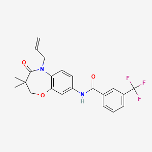 molecular formula C22H21F3N2O3 B2521657 N-(5-allyl-3,3-dimethyl-4-oxo-2,3,4,5-tetrahydrobenzo[b][1,4]oxazepin-8-yl)-3-(trifluoromethyl)benzamide CAS No. 921524-68-7
