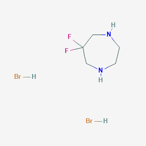 molecular formula C5H12Br2F2N2 B2521665 6,6-Difluoro-1,4-diazepane dihydrobromide CAS No. 529509-60-2
