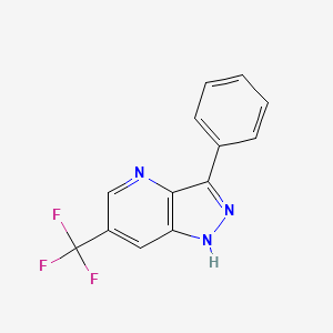 molecular formula C13H8F3N3 B2521671 3-phenyl-6-(trifluoromethyl)-1H-pyrazolo[4,3-b]pyridine CAS No. 251307-15-0
