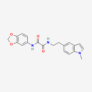 molecular formula C20H19N3O4 B2521675 N1-(苯并[d][1,3]二氧杂环-5-基)-N2-(2-(1-甲基-1H-吲哚-5-基)乙基)草酰胺 CAS No. 2034419-00-4