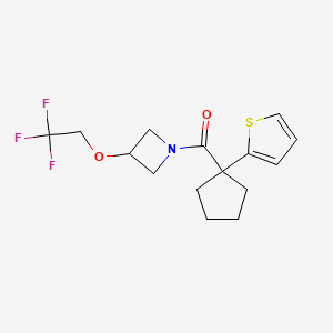 (1-(Thiophen-2-yl)cyclopentyl)(3-(2,2,2-trifluoroethoxy)azetidin-1-yl)methanone