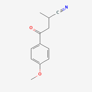 molecular formula C12H13NO2 B2521696 4-(4-Methoxyphenyl)-2-methyl-4-oxobutanenitrile CAS No. 1181379-09-8