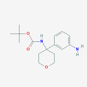 molecular formula C16H24N2O3 B2521697 tert-butyl N-[4-(3-aminophenyl)oxan-4-yl]carbamate CAS No. 2138069-63-1