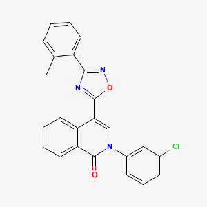 molecular formula C24H16ClN3O2 B2521699 2-(3-chlorophenyl)-4-(3-(o-tolyl)-1,2,4-oxadiazol-5-yl)isoquinolin-1(2H)-one CAS No. 1358189-66-8