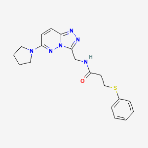 molecular formula C19H22N6OS B2521704 3-(phenylthio)-N-((6-(pyrrolidin-1-yl)-[1,2,4]triazolo[4,3-b]pyridazin-3-yl)methyl)propanamide CAS No. 2034369-94-1