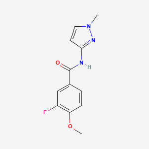 molecular formula C12H12FN3O2 B2521713 3-fluoro-4-methoxy-N-(1-methylpyrazol-3-yl)benzamide CAS No. 1052599-74-2