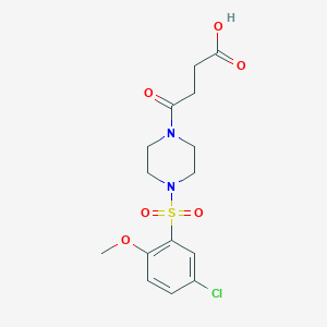 molecular formula C15H19ClN2O6S B2521717 4-[4-(5-Chloro-2-methoxybenzenesulfonyl)piperazin-1-yl]-4-oxobutanoic acid CAS No. 1110717-62-8