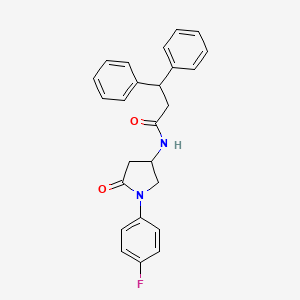 molecular formula C25H23FN2O2 B2521719 N-[1-(4-fluorophenyl)-5-oxopyrrolidin-3-yl]-3,3-diphenylpropanamide CAS No. 905664-54-2