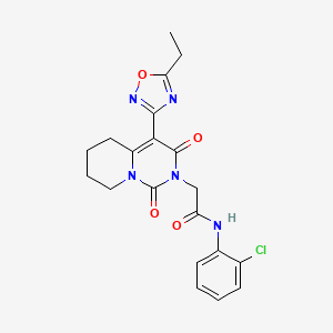molecular formula C20H20ClN5O4 B2521727 N-(2-chlorophenyl)-2-[4-(5-ethyl-1,2,4-oxadiazol-3-yl)-1,3-dioxo-5,6,7,8-tetrahydro-1H-pyrido[1,2-c]pyrimidin-2(3H)-yl]acetamide CAS No. 1775554-16-9