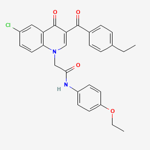 molecular formula C28H25ClN2O4 B2521728 2-(6-chloro-3-(4-ethylbenzoyl)-4-oxoquinolin-1(4H)-yl)-N-(4-ethoxyphenyl)acetamide CAS No. 895645-65-5