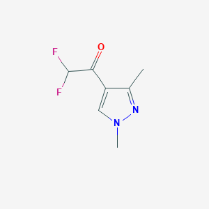 molecular formula C7H8F2N2O B2521735 1-(1,3-dimethyl-1H-pyrazol-4-yl)-2,2-difluoroethanone CAS No. 1174846-40-2