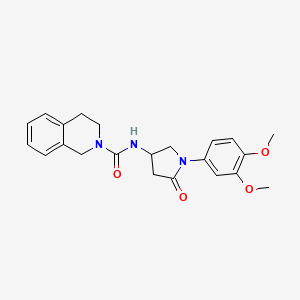 molecular formula C22H25N3O4 B2521736 N-(1-(3,4-dimethoxyphenyl)-5-oxopyrrolidin-3-yl)-3,4-dihydroisoquinoline-2(1H)-carboxamide CAS No. 894044-93-0