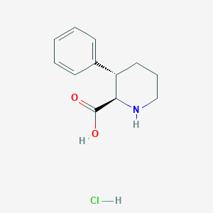 molecular formula C12H16ClNO2 B2521738 (2R,3S)-3-Phenylpiperidine-2-carboxylic acid;hydrochloride CAS No. 2138035-37-5