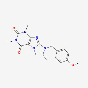 8-(4-methoxybenzyl)-1,3,7-trimethyl-1H-imidazo[2,1-f]purine-2,4(3H,8H)-dione