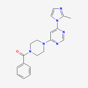 molecular formula C19H20N6O B2521742 (4-(6-(2-methyl-1H-imidazol-1-yl)pyrimidin-4-yl)piperazin-1-yl)(phenyl)methanone CAS No. 1172794-02-3