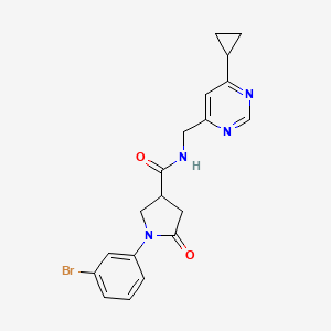 1-(3-bromophenyl)-N-((6-cyclopropylpyrimidin-4-yl)methyl)-5-oxopyrrolidine-3-carboxamide