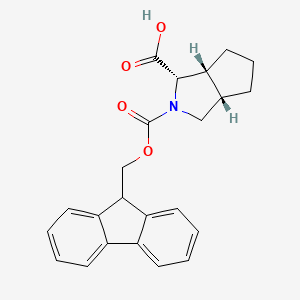 molecular formula C23H23NO4 B2521765 (1S,3aS,6aR)-2-(((9H-fluoren-9-yl)methoxy)carbonyl)octahydrocyclopenta[c]pyrrole-1-carboxylic acid CAS No. 2187426-74-8