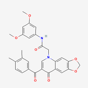 N-(3,5-dimethoxyphenyl)-2-[7-(3,4-dimethylbenzoyl)-8-oxo-2H,5H,8H-[1,3]dioxolo[4,5-g]quinolin-5-yl]acetamide