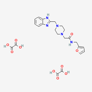 molecular formula C23H27N5O10 B2521787 二(草酸)2-(4-((1H-苯并[d]咪唑-2-基)甲基)哌嗪-1-基)-N-(呋喃-2-基甲基)乙酰胺 CAS No. 1351597-80-2