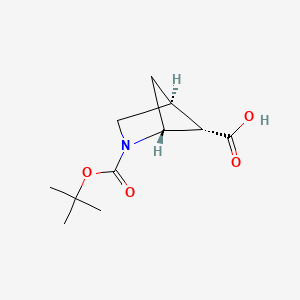 molecular formula C11H17NO4 B2521791 (1r,4s,5s)-Rel-2-Boc-2-氮杂双环[2.1.1]己烷-5-羧酸 CAS No. 615575-74-1