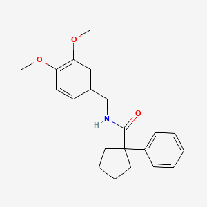 molecular formula C21H25NO3 B2521794 N-[(3,4-二甲氧基苯基)甲基]-1-苯基环戊烷-1-甲酰胺 CAS No. 1022886-44-7