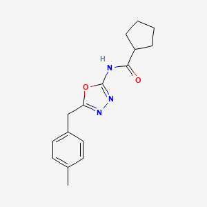 molecular formula C16H19N3O2 B2521801 环戊烷甲酰胺-N-(5-(4-甲基苄基)-1,3,4-恶二唑-2-基) CAS No. 1171962-16-5