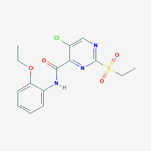 molecular formula C15H16ClN3O4S B2521802 5-chloro-N-(2-ethoxyphenyl)-2-(ethylsulfonyl)pyrimidine-4-carboxamide CAS No. 847241-68-3