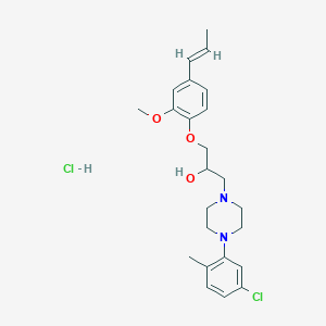 molecular formula C24H32Cl2N2O3 B2521805 (E)-1-(4-(5-氯-2-甲基苯基)哌嗪-1-基)-3-(2-甲氧基-4-(丙-1-烯-1-基)苯氧基)丙烷-2-醇盐酸盐 CAS No. 1331395-91-5