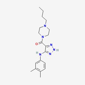 molecular formula C19H28N6O B2521806 (4-butylpiperazin-1-yl)(5-((3,4-dimethylphenyl)amino)-1H-1,2,3-triazol-4-yl)methanone CAS No. 1291870-74-0