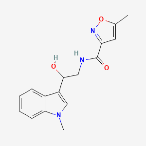molecular formula C16H17N3O3 B2521807 N-(2-hydroxy-2-(1-methyl-1H-indol-3-yl)ethyl)-5-methylisoxazole-3-carboxamide CAS No. 1448053-72-2