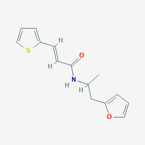 molecular formula C14H15NO2S B2521810 (E)-N-(1-(furan-2-yl)propan-2-yl)-3-(thiophen-2-yl)acrylamide CAS No. 1331405-29-8