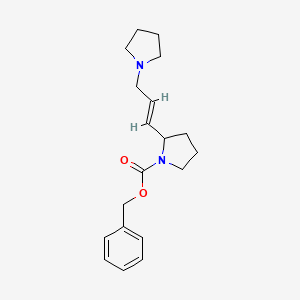 molecular formula C19H26N2O2 B2521815 benzyl 2-[(1E)-3-(pyrrolidin-1-yl)prop-1-en-1-yl]pyrrolidine-1-carboxylate CAS No. 956791-65-4
