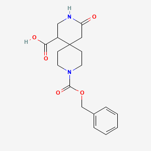 2-Oxo-9-phenylmethoxycarbonyl-3,9-diazaspiro[5.5]undecane-5-carboxylic acid