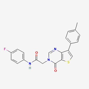 molecular formula C21H16FN3O2S B2521828 N-(4-fluorophenyl)-2-[7-(4-methylphenyl)-4-oxothieno[3,2-d]pyrimidin-3(4H)-yl]acetamide CAS No. 1206985-59-2