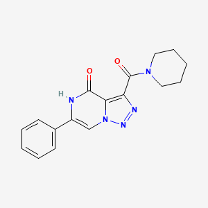 molecular formula C17H17N5O2 B2521831 6-phenyl-3-(piperidin-1-ylcarbonyl)[1,2,3]triazolo[1,5-a]pyrazin-4(5H)-one CAS No. 2109063-22-9