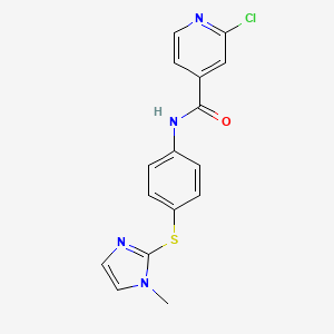 molecular formula C16H13ClN4OS B2521835 2-chloro-N-{4-[(1-methyl-1H-imidazol-2-yl)sulfanyl]phenyl}pyridine-4-carboxamide CAS No. 1259140-16-3