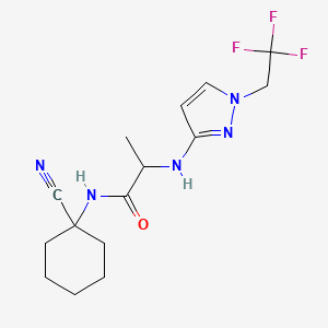 molecular formula C15H20F3N5O B2521836 N-(1-cyanocyclohexyl)-2-{[1-(2,2,2-trifluoroethyl)-1H-pyrazol-3-yl]amino}propanamide CAS No. 1796904-23-8