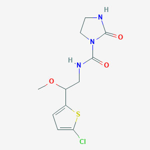 molecular formula C11H14ClN3O3S B2521842 N-(2-(5-氯噻吩-2-基)-2-甲氧基乙基)-2-氧代咪唑烷-1-甲酰胺 CAS No. 2034598-34-8