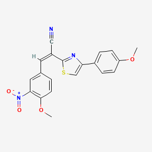molecular formula C20H15N3O4S B2521843 (Z)-3-(4-methoxy-3-nitrophenyl)-2-(4-(4-methoxyphenyl)thiazol-2-yl)acrylonitrile CAS No. 1164514-66-2