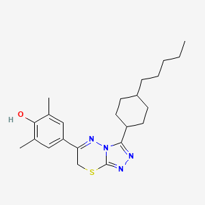 2,6-dimethyl-4-[3-(4-pentylcyclohexyl)-7H-[1,2,4]triazolo[3,4-b][1,3,4]thiadiazin-6-yl]benzenol