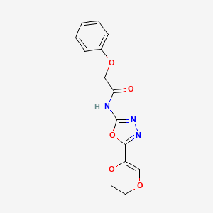 N-(5-(5,6-dihydro-1,4-dioxin-2-yl)-1,3,4-oxadiazol-2-yl)-2-phenoxyacetamide