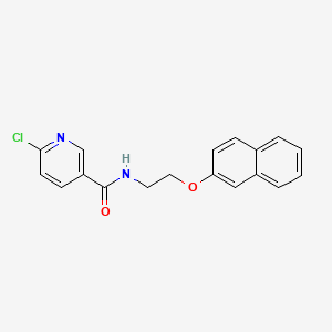 6-chloro-N-[2-(naphthalen-2-yloxy)ethyl]pyridine-3-carboxamide